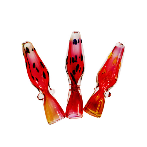 3 INCH GLASS GOLD FUMED WITH TWO MARBLES DOTS STRAIGHT PIPE 3CT/DISPLAY - 22GM  